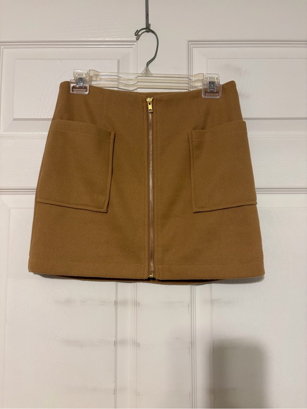 Soft Mini Skirt with Front Zip & Pockets